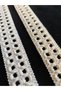 Cream Color Square Patterned Cotton Decorative Strip 1 Meter