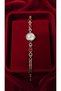 Heart Stone Quartz White Dial Rose Gold Color Bracelet Women Wristwatch - 4