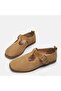 Large size women's flat genuine suede shoes Suede 41-42-43-44-camel suede - 5