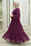 Chiffon Ruffled Dress - Plum - 2