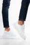 Men's Sports Shoes White Flat Sole Lace-Up Printed Faux Leather - 4