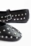 Women's Ballet Flats Black Bretli Trok Stone Oval Mold - 2