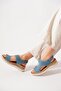 Poste Genuine Leather Orthopedic Women's Sandals Denim Blue Skin - 5