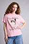 100% Cotton Oversized Crew Neck Printed Short Sleeve T-Shirt G9004Ax26Sm - 3