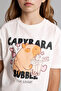 100% Cotton Relax Fit Short Sleeve Ecru Printed T-Shirt Girls G8208A826Sm - 4