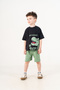 3-4-5-6 Years Old Dinosaur Printed Shorts Boys' Set - 3