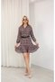 Women's Floral Print Belt Li Dress Long Sleeve Relaxed Cut Daily Stylish Mini Dress - 7