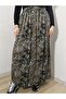 Elastic Waist Patterned Medium Thickness Combed Cotton Fabric Maxi Length Mother's Skirt, Prayer Skirt Size 38-50 - 2