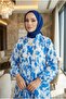 Women's Floral Print Layer Long Summer Hijab Dress Comfortable Fit - 4