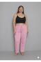 Plus Size Women's Cotton Elastic Waist Thin Fabric Pocketless Pajama Bottoms - 4