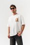Mona Lisa Back Design Detailed Crew Neck Oversized T-Shirt - 4