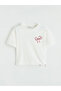Alita City Ecru Bow Printed Girls' T-Shirt with a Difference