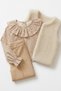 Girl's Floral Pattern Shirt Plush Vest and Linen Combination Set - 5