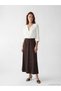 Brown A-Line Belmando Skirt with Elastic Waist