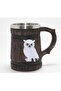 Medieval Viking Style Wooden Look Mug with Owl Figure – Decorative Medieval Mug - 2