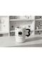 500ml Kawaii Cat Design Mug with Lid and Straw, Black and White Cute Model