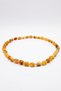 Damla Amber Necklace Baroque Cut Natural Amber Stone Opaque Texture Unisex 67 cm Honey Tone - 2