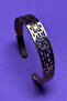 Minimalist Italian Style Laser Engraved Women's Cuff Bracelet with Carved Floral Motif - 6