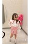Eid outfit for girls Peter Pan collar Bow Detail skirted top and bottom set