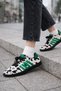 Women's Samba Model Sneakers Sports Shoes Green Striped Patterned Lace-Up Daily Casual Retro - 3