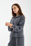 Women's Modal Fabric Zipper Tracksuit Set Waist Ruched Baggy Pants Casual Sports Set - 6