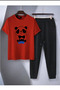 Panda Printed Sweatpants and T-Shirt - Jogger Pants T-Shirt Bottom Top Sweatpants Set Crew Neck