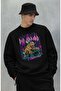 Unisex Oversized Def Leppard Animal Printed Crew Neck Hoodless Sweatshirt