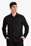 Modern Fit Polo Collar Black Men's Shirt F9886Ax/Bk27 - 3