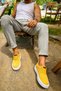 Ch173 Velluto Men's Daily Lace-Up Velvet Fabric Sports Sneakers Shoes Kbt - Yellow - 4
