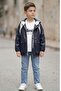 Boy's Hooded Nova Transitional Coat Combed Cotton Trousers Triple Set Tkm7587 - 2