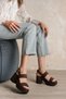 Brown Suede Block Heel Pack Women's Sandals Shoes Nina - 8