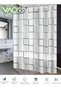 Shower Curtain Liner With Plastic Hanging Ring Colored Triangle PEVA Shower Curtain with Rustproof M - 4