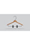 Wooden (Black Hook Lama) Latch Shirt and Skirt Hanger Natural Color 4 Pieces - 2