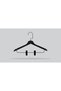 Wooden (Black Hook Lama) Latch Shirt and Skirt Hanger Black Color 8 Pieces - 2