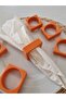 8 Orange Square Napkin Rings (Made of Hard Plastic) - 4