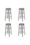 Bar Stools 4 pcs Silver and Brown MDF