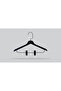 Wooden (Black Hook Lama) Latch Shirt and Skirt Hanger Black Color 48 Pieces - 2