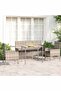 4 Piece Garden Lounge Set with Cushions Grey Poly Rattan