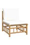 2 Piece Garden Lounge Set with Cream White Cushions Bamboo - 6