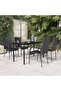 5 Piece Outdoor Dining Set Black