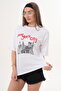 Women's Print Detailed Oversized T-Shirt 260254 - 3