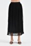 Women's Pleated Detailed Inside a Lined Design Long Skirt