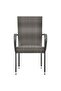 Stackable Outdoor Chairs 4 pcs Grey Poly Rattan - 2