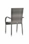 Stackable Outdoor Chairs 4 pcs Grey Poly Rattan - 5