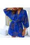 Women's Summer Patterned Belt Piece Kimono - 4