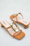 Women's Taba Suede Slipper Gold Buckled Low Heels with Blunt Toe - Modern and Stylish Summer Trend - 2