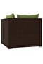 2-Seater Sofa with Cushions Brown Poly Rattan - 6