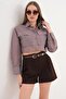 Women's Stripe Patterned Pair Pocketed Short Shirt 260315 - - 2