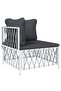 2 Piece Garden Lounge Set with Cushions White Steel - 2