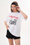 Women's Print Detailed Oversized T-Shirt 260254 - 4